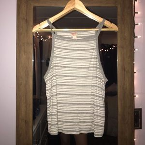Mossimo white and gray striped XL tank top